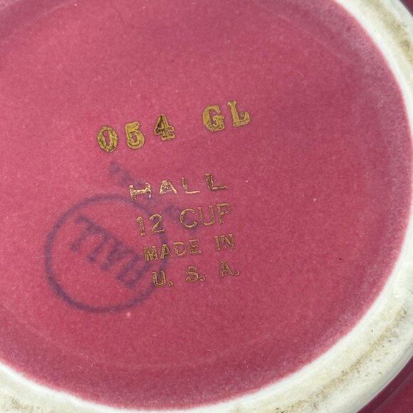 Vintage Hall 12-Cup Pink & Gold Floral Teapot 054 GL READ - Picture 3 of 13